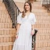 Purple Door Boutique New Arrivals Hopeless Romantic Off White Midi Dress