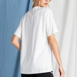 Purple Door Boutique Ladies' Just Roll Oversized Distressed Ivory Graphic Tee 11 Purple Door Boutique Ladies' Just Roll Oversized Distressed Ivory Graphic Tee