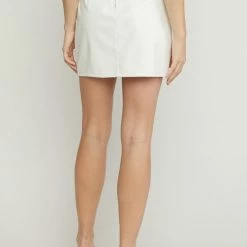 Purple Door Boutique New Arrivals White Faux Leather Mini Skirt