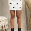 Purple Door Boutique Star Print White Mini Skirt Summer SALE