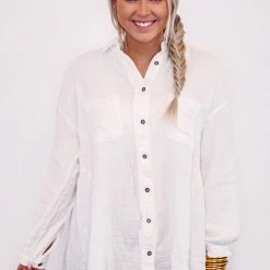 The Purple Door Boutique Spring Essential Off White Top