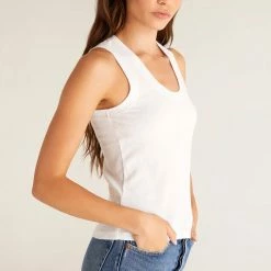 Z Supply White Sirena Rib Tank Top New Arrivals