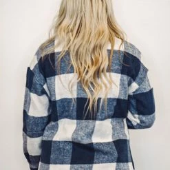 Purple Door Boutique New Arrivals Country Sky Blue Plaid Shacket