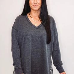 Z Supply Washed Black V Neck Weekender Ladies'