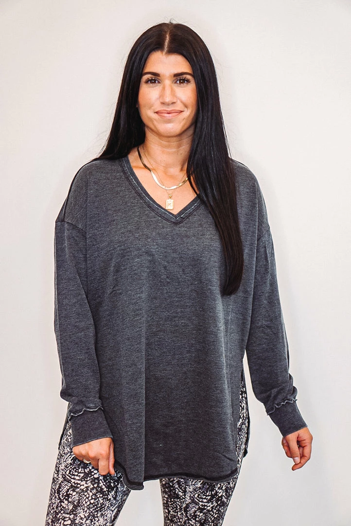 Z Supply Washed Black V Neck Weekender Ladies' 1 Z Supply Washed Black V Neck Weekender Ladies'