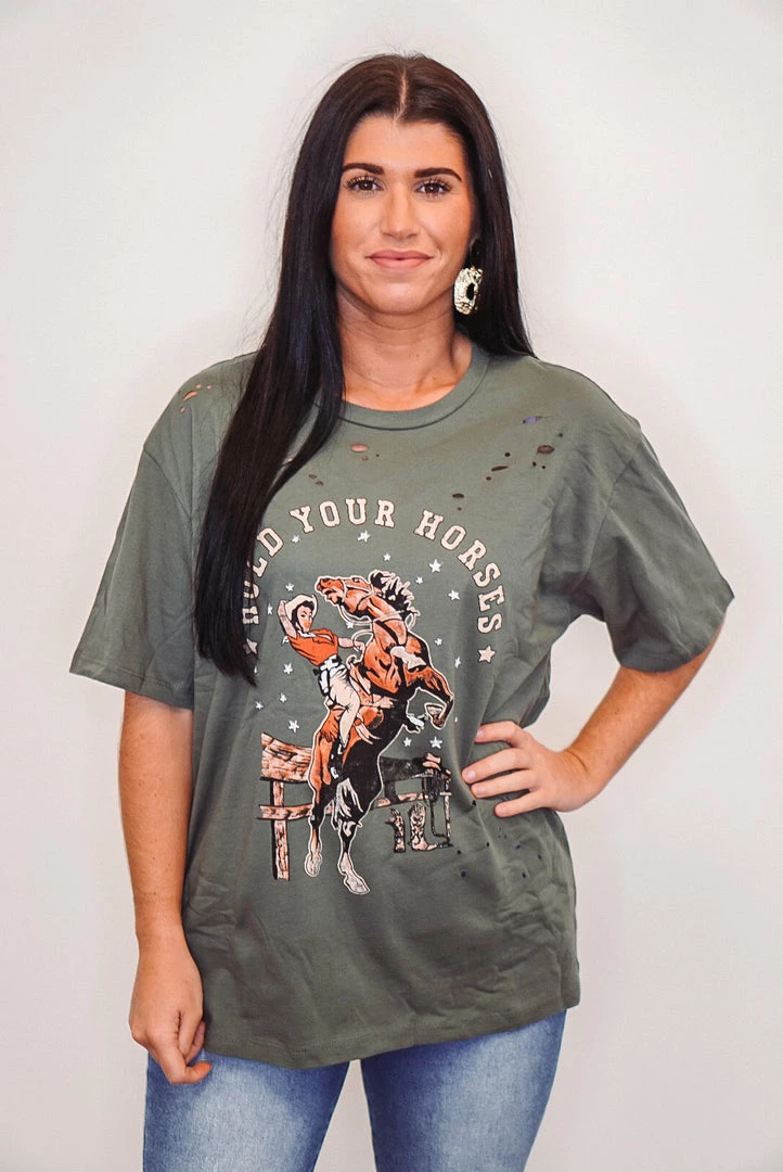 Purple Door Boutique Hold Your Horses Graphic Tee 1 Purple Door Boutique Hold Your Horses Graphic Tee